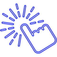 Fototapeta premium Cursor Hand Click Neon