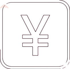 Obraz premium Yen Currency Symbol Isolated in Flat Design Minimalist Style