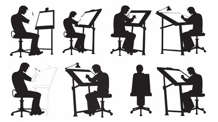 Professionals creating and designing with drawing tools