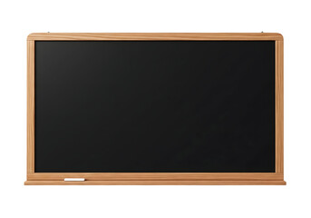 Empty chalkboard with wooden frame, ideal for messages and announcements, isolated on transparent background