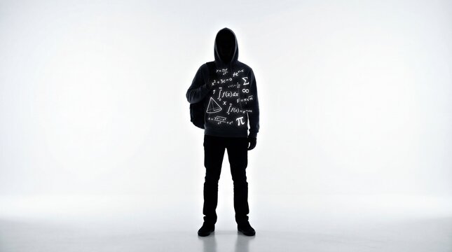 Student Silhouette Math Equations Backlit Studio
