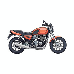 Fototapeta premium Orange Motorcycle Illustration