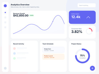 Obraz premium Modern Business Analytics Dashboard UI Template for SaaS Application