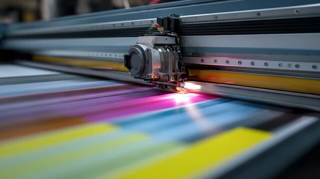 Laser printer printing colorful graphics