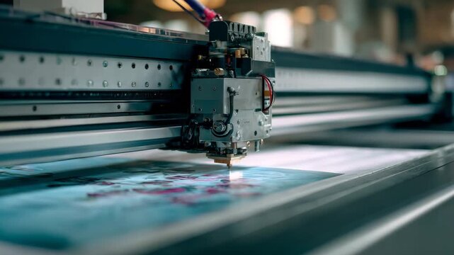 Industrial printer printing high-quality image