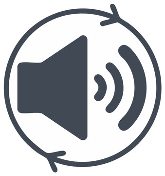 Repeated Audio Speaker Icon Representing Sound Volume and Broadcasting