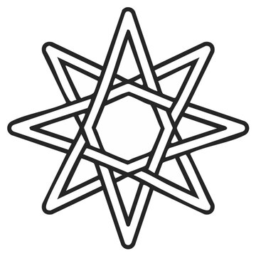 Geometric Star Symbol Illustration, Intertwined Star Icon, Minimalist Design Element, Decorative Star Shape
