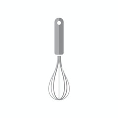 Gray Whisk on White Background
