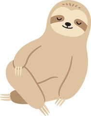 Naklejka premium Cute Sloth Cartoon Vector Illustration Isolated Animal Character