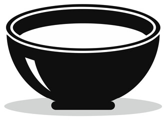Bowl illustration with smooth style vector art filled with a light fluid