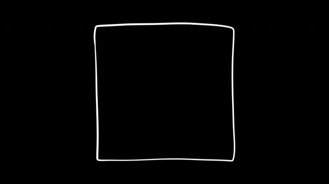 Hand Drawn White Scribble Animated Frame Texture Border 4K Seamless Loop