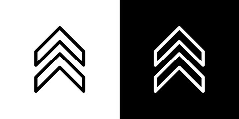 上向き二重矢印の拡大・上方向操作アイコン（ベクター）