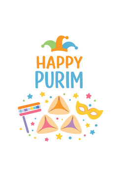 Happy Purim Festive Celebration Graphics