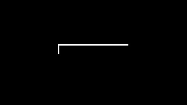 Clean and minimalist L-shaped white line graphic on a dark background, representing an abstract design concept for modern layouts and digital projects, perfect for creative visual elements