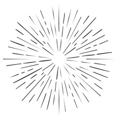 Obraz premium Abstract Radial Burst Starburst Explosion Line Art Graphic Element
