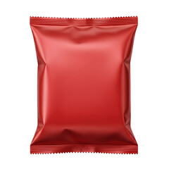 Obraz premium Blank red snack packaging mockup isolated on transparent background