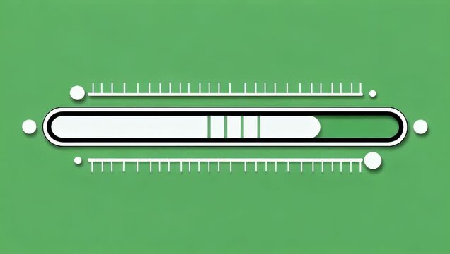 Progressive dynamic animation multiple loading bars gradually filling with green color on a textured lime background with white scale markers
