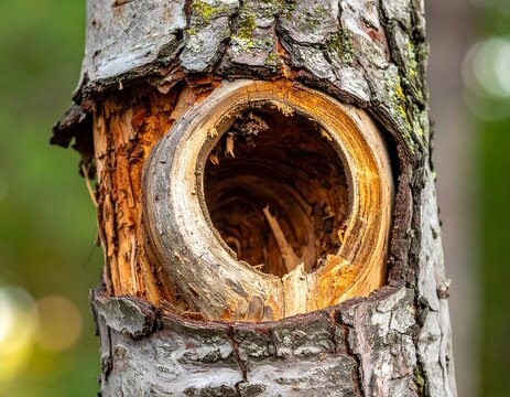 A tree trunk with a large knothole (1)