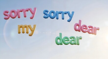 Sorry word spelled with colorful letters, apology concept, emotional communication