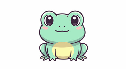 Fototapeta premium Cartoon frog character illustration with adorable features and engaging expression
