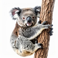 Fototapeta premium Koala Climbing Tree with Claws Out.