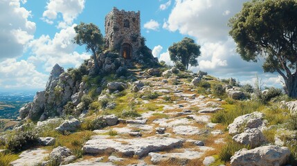 RPG Fantasy Gameplay Scene Featuring a Temple Market with Dragon Prop, Geek Fun Role-Playing Adventure Scenario