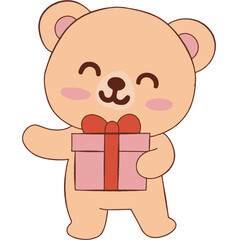 teddy bear with gift box