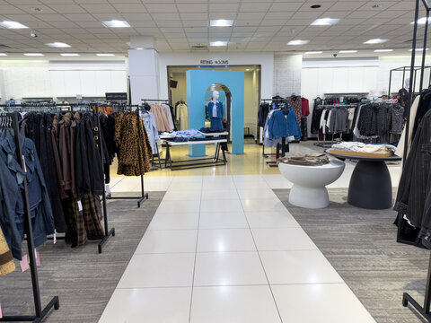 Saks Fifth Avenue Clothing Department Interior in Department Store
