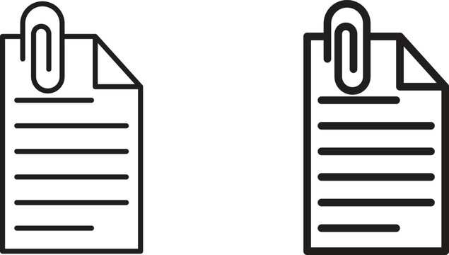 Attach document icon symbol vector graphic designs on white. Best for ui Design