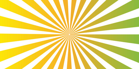 Obraz premium A vibrant sunburst vector illustration featuring abstract radial sunbeams and orange rays on a yellow background design for a hot summer sunrise wallpaper