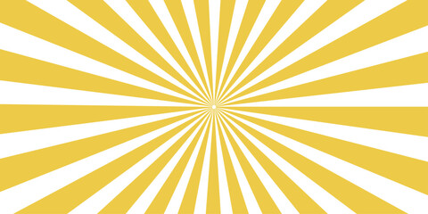 A bright summer sunburst vector design featuring yellow and orange radial sun rays in a warm abstract sunrise illustration with a hot sunny light beam starburst wallpaper