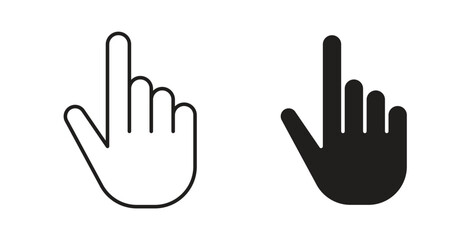 Fototapeta premium Cursor hand icon symbol vector graphic designs on white. Best for ui Design