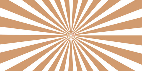 Fototapeta premium Vintage brown grunge sunburst background with retro rays and dirty paper texture design for an old starburst wallpaper vector illustration