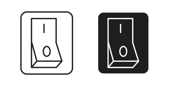 Electric switch icon symbol vector graphic designs on white. Best for ui Design