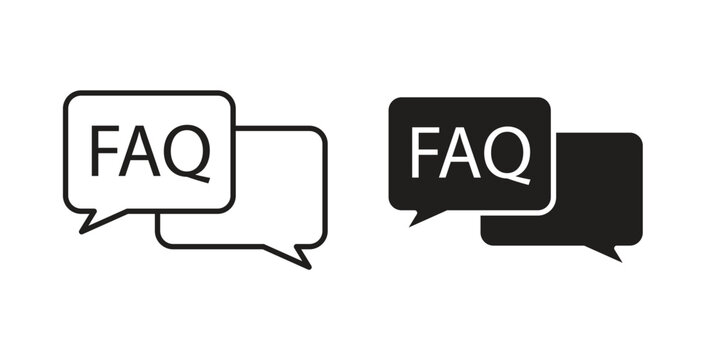 FAQ icon symbol vector graphic designs on white. Best for ui Design
