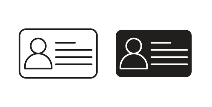 ID card icon symbol vector graphic designs on white. Best for ui Design