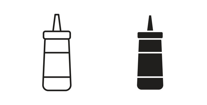 Ketchup icon symbol vector graphic designs on white. Best for ui Design