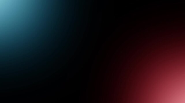 Abstract dual tone cyan and red neon light leak on a dark black background representing sharp contrast energy shift and futuristic digital space
