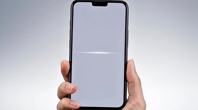 Human Hand Holding Smartphone Mockup for Mobile App Marketing and Digital Business Presentation