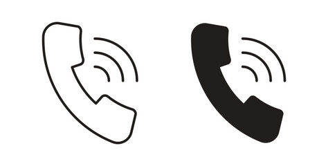 Fototapeta premium Phone call icon symbol vector graphic designs on white. Best for ui Design