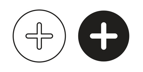 Obraz premium Plus icon symbol vector graphic designs on white. Best for ui Design