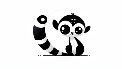 Naklejka premium Black and white beautiful animal and birds