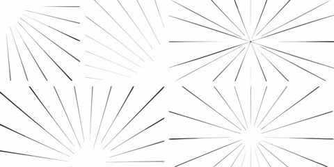 Obraz premium Abstract geometric pattern of radiating lines forming starburst shapes in white