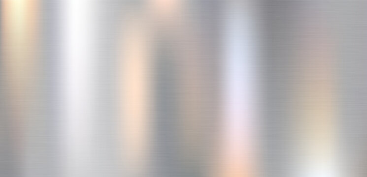 Brushed stainless steel texture with iridescent silver gradient colors