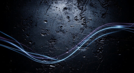 Dark Grunge Texture Background with Glowing Light Flow Abstract for Moody Design and Album Cover
