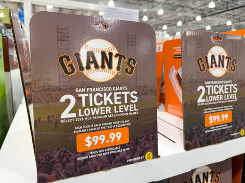 San Francisco Giants Lower Level Tickets Costco Display