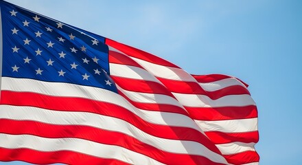 Obraz premium American flag waving on american flag day 4th of july and labor day celebrations
