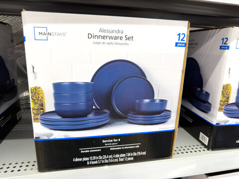 Mainstays Alessandra Dinnerware Set Retail Shelf Display