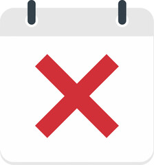 Obraz premium Calendar icon with red X mark indicating cancellation or deletion of a scheduled event or appointment