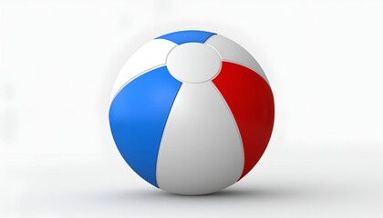 Naklejka premium A classic beach ball with red, white, and blue colored panels